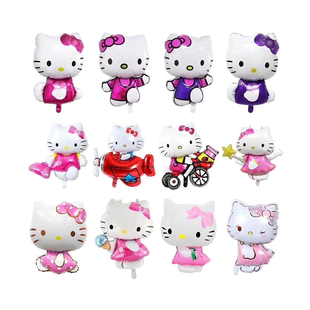 12 Piece Hello‎ Kitty Foil Balloon Set Party Decorations Birthday Event Shower